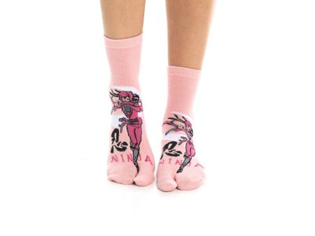 V-Toe Split Toe Novelty Socks Ninja Pink Big Toe Tabi Online