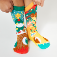 Christmas Trees Piney & Coco - Mismatched Non-Slip Kid Socks: KIDS LARGE Online Sale