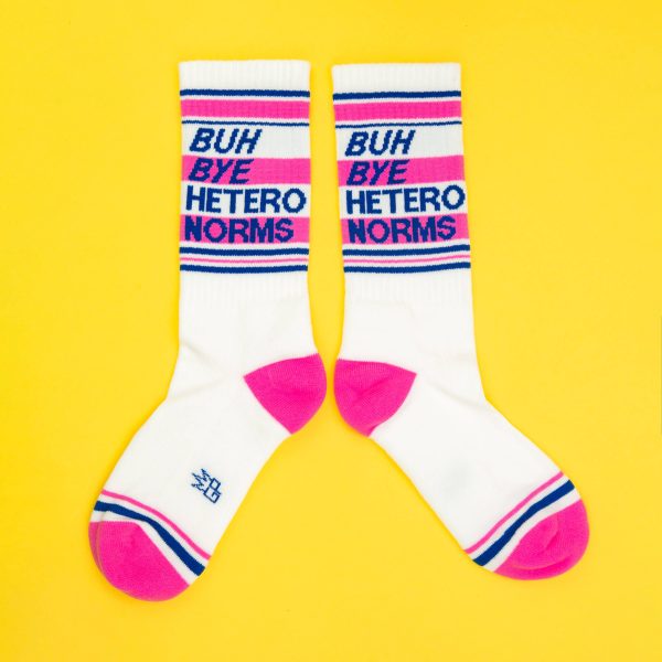 Buh Bye Hetero Norms Unisex Gym Crew Socks Online