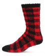 Buffalo Plaid Marshmallow Fuzzy Warm Cozy Men’s Crew on Sale