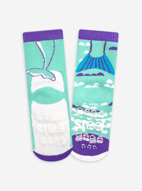 Dolphin & Fish Mismatched Non-Slip Kids Socks: KIDS SMALL Online now