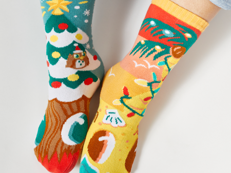 Christmas Trees Piney & Coco - Mismatched Socks for Adults: ADULT SMALL Cheap