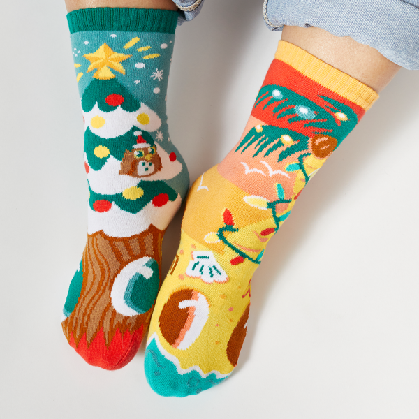 Christmas Trees Piney & Coco - Mismatched Socks for Adults: ADULT SMALL Cheap