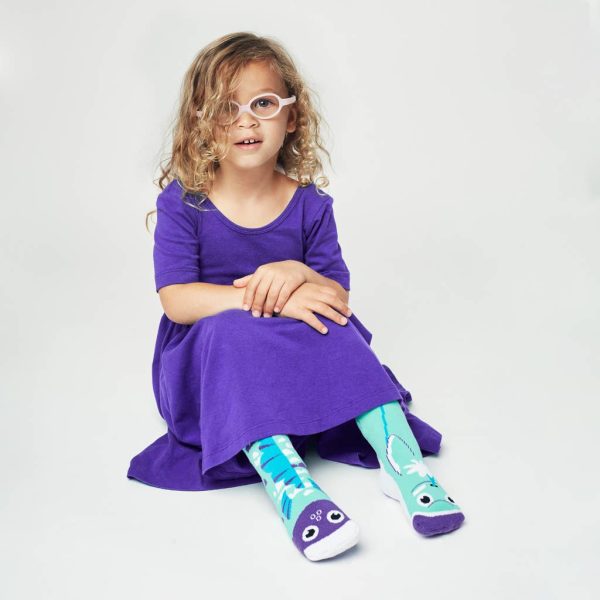 Dolphin & Fish Mismatched Non-Slip Kids Socks: KIDS LARGE Online Sale