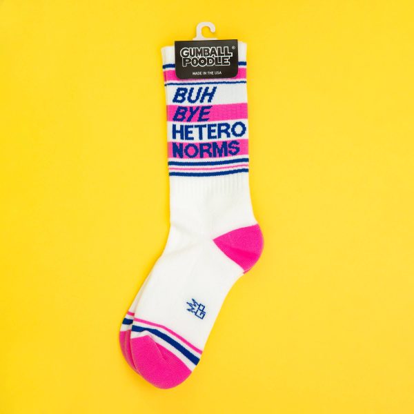 Buh Bye Hetero Norms Unisex Gym Crew Socks Online