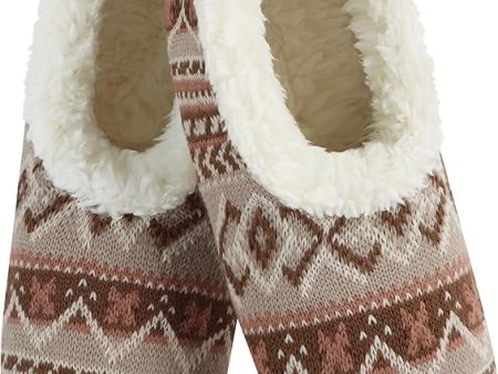 Fairisle Cozy Sherpa Fleece Non Skid Slipper Socks Sale