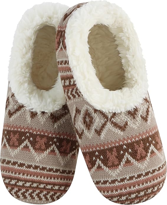 Fairisle Cozy Sherpa Fleece Non Skid Slipper Socks Sale