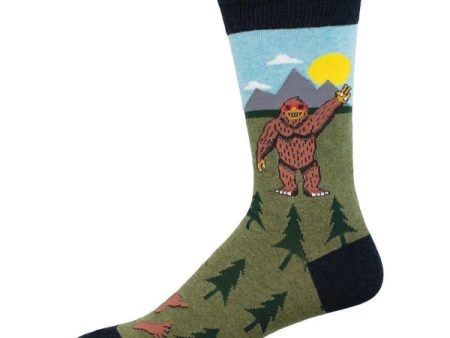 Peace Out Bigfoot Men’s Crew Online Hot Sale