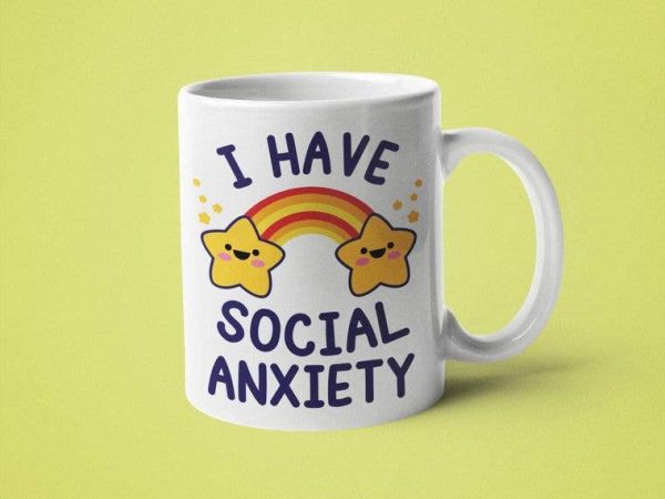 I Have Social Anxiety: 15oz red handle Online Sale