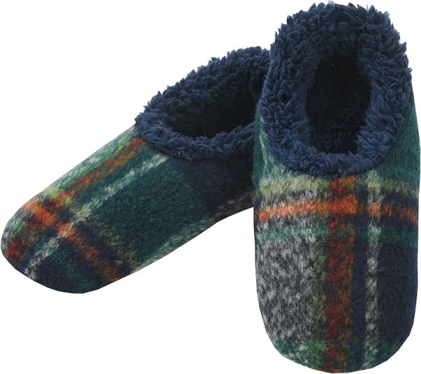 Plaids of Bold Cozy Sherpa Fleece Non Skid Men’s Slipper Online