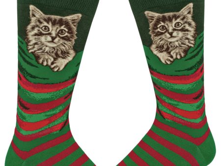 Men s Christmas Kitten Crew Cheap