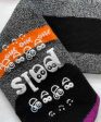 Bat & Black Cat Fun Non-Slip Socks for Kids: KIDS LARGE Hot on Sale