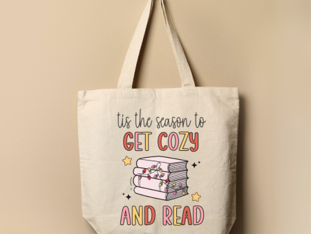 Tis the Season to Get Cozy and Read Bookish Tote Bag Online Sale