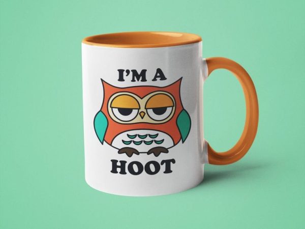 I m a Hoot 15oz. Orange Handle Mug For Discount