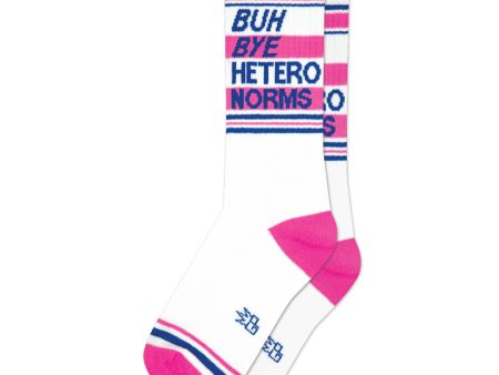 Buh Bye Hetero Norms Unisex Gym Crew Socks Online