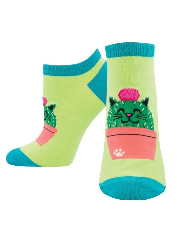 Women s  Kitty Cactus  Ped Socks For Sale