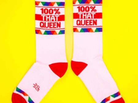 100% That Queen Unisex Gym Crew Socks Hot on Sale