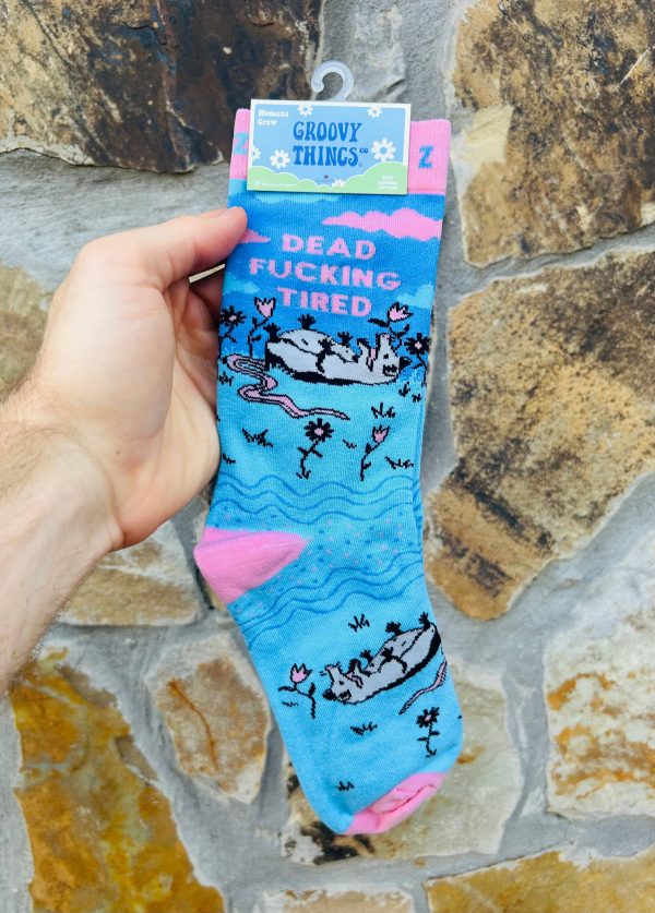 Dead Fucking Tired Women s Crew Socks Hot on Sale