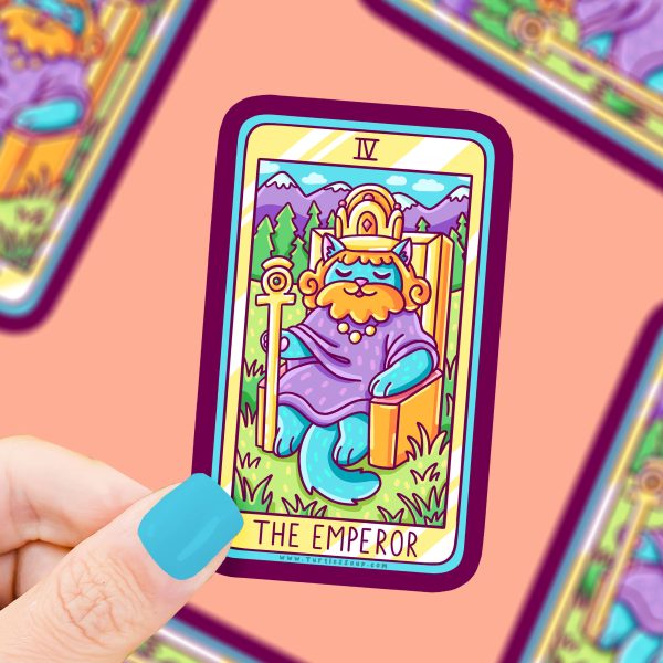 The Emperor Kitty Cat Major Arcana Tarot Card Vinyl Sticker Fashion