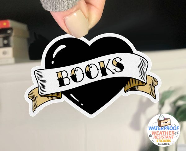 Book Heart Sticker, 3  Waterproof Decal for Valentine s Day Hot on Sale