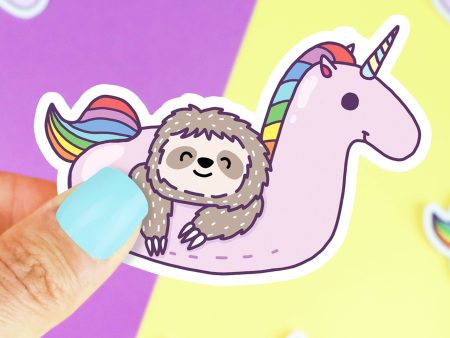 Sloth Unicorn Pool Float Summer Party Animals Vinyl Sticker Online