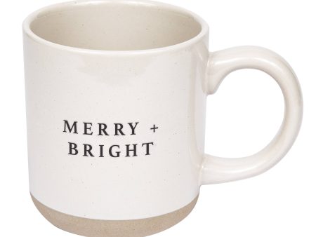 Merry & Bright Stoneware Coffee Mug - Christmas Decor & Gift Online