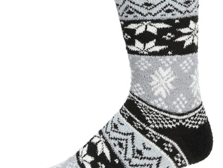 Snowflake Fairisle Marshmallow Super Soft Cozy Men’s Crew Discount