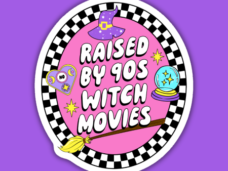 Raised By 90s Witch Movies Millennial Sticker For Sale