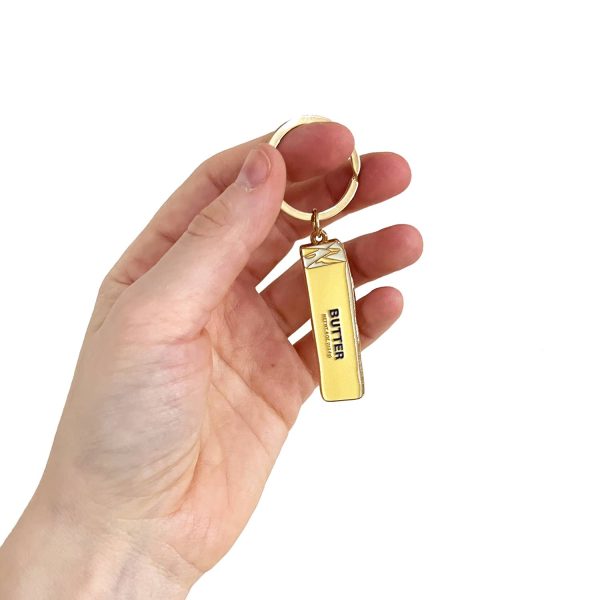 Stick of butter enamel keychain For Discount