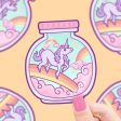 Magical Unicorn Rainbow Jar Cute Art Vinyl Sticker Hot on Sale