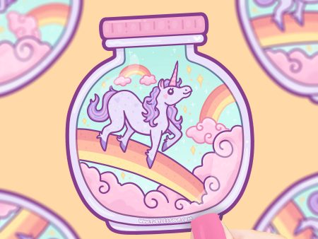 Magical Unicorn Rainbow Jar Cute Art Vinyl Sticker Hot on Sale