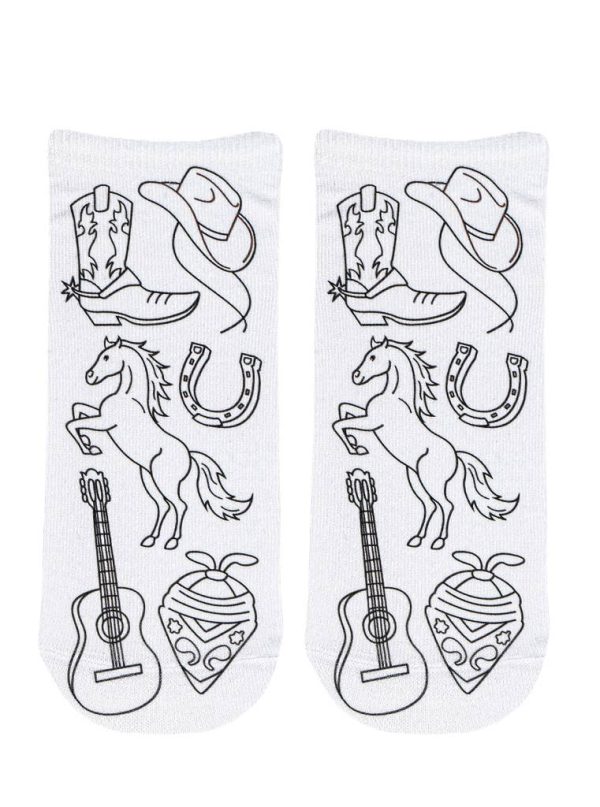 Western Rodeo Coloring Socks For Cheap