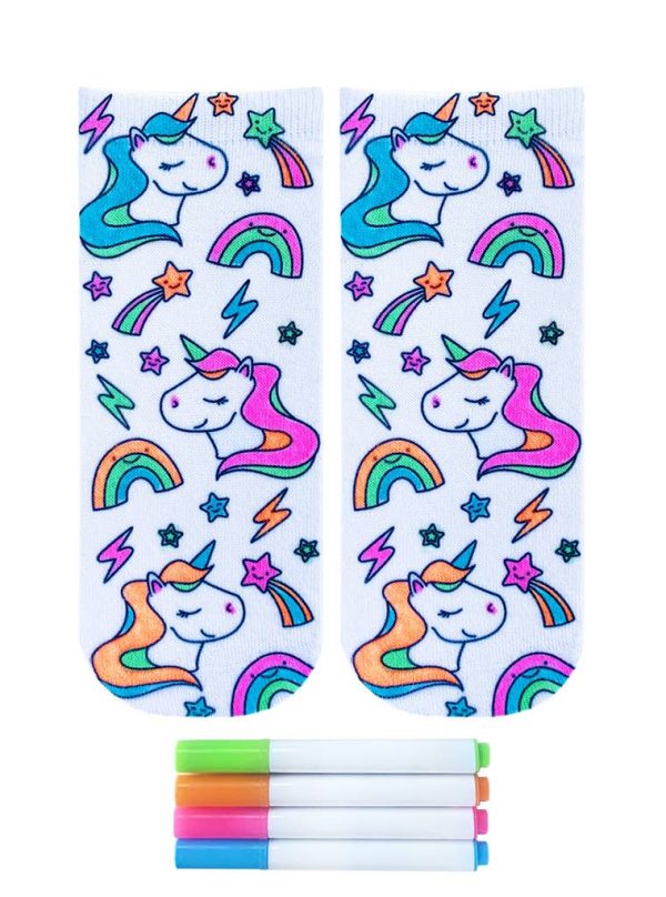 Unicorn Galaxy Coloring Socks Online Hot Sale