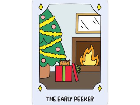 Christmas Tarot: The Early Peeker Sticker Online Hot Sale