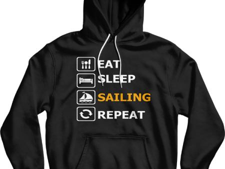 Eat Sleep Sailing Repeat Sailor Sailing Lovers Gift Unisex Hooded Sweatshirt Online Sale