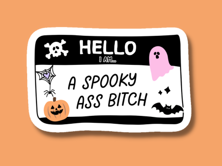 Hello I m a Spooky Ass Bitch Halloween Sticker Cheap