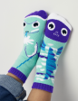 Dolphin & Fish Mismatched Non-Slip Kids Socks: KIDS LARGE Online Sale