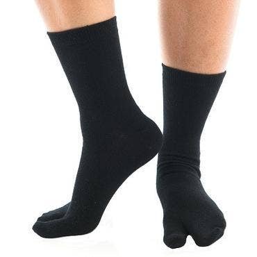 Flip Flop Socks - V-Toe Split Toe Black Crew Cotton Blend Online Hot Sale