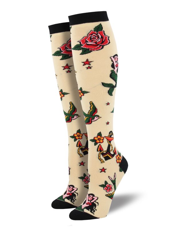 Women s  Tattoo  Knee-High Socks Online now