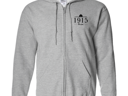 1915 Farm Logo Zip Up Hooded Sweatshirt Supply