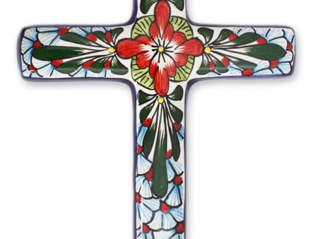 Ceramic cross  Jerusalem Rose  For Sale