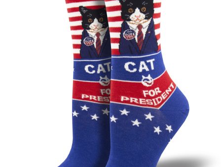 Women s  Cat For President  Socks Hot on Sale