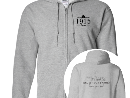 1915 Farm Know Your Farmer Zip Up Hooded Sweatshirt Online Hot Sale