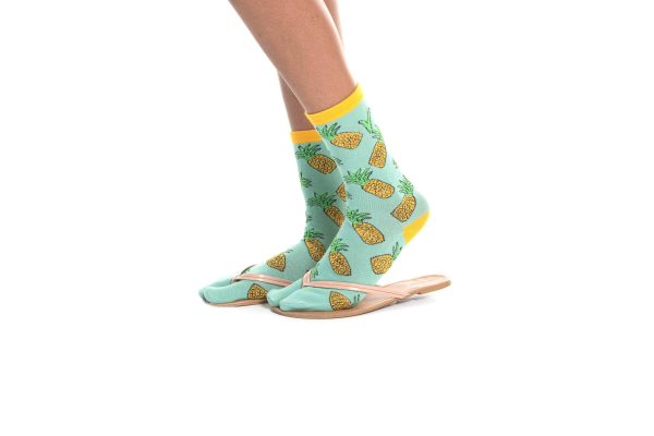 V-Toe Split Toe Novelty Pineapple Big Toe Tabi Socks Online now