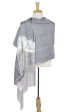 Myth of Starlight  Hand Woven White-Grey Mexican Rebozo Shawl Cheap