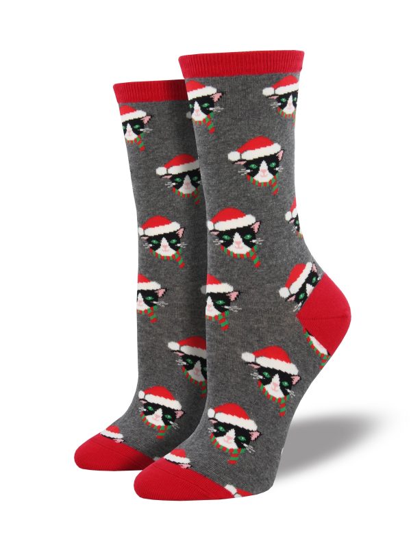 Women s  Santa Cats  Socks Online Sale