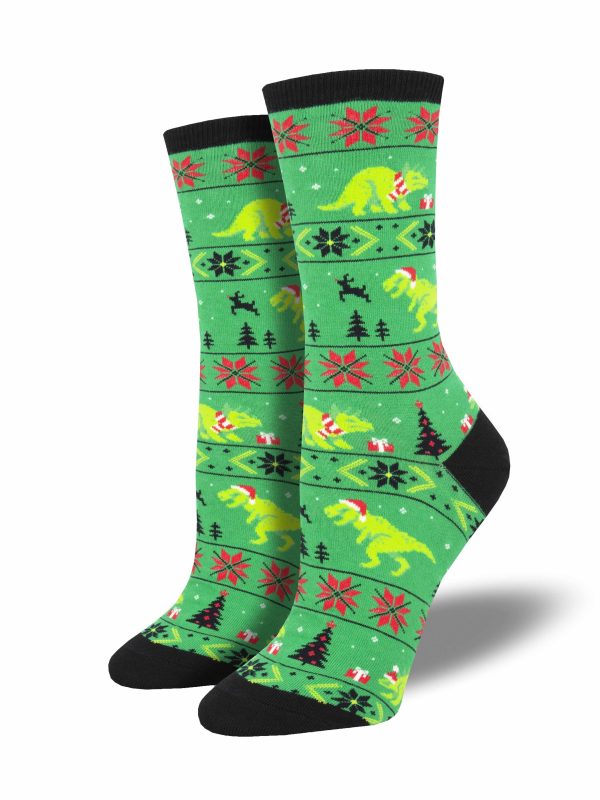 Women s  Santasaurus Rex  Socks For Sale