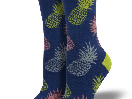 Women s Bamboo  Pineapple Print  Socks For Cheap