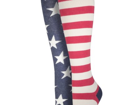 Women s American Flag Knee-High Socks Discount