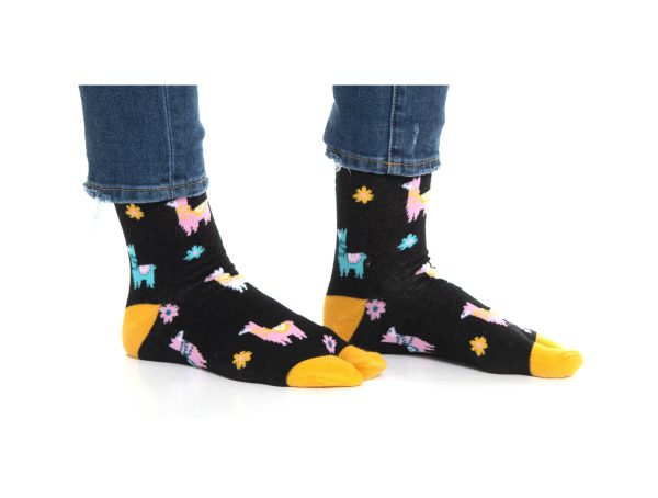 V-Toe Split Toe Novelty Socks Llama Black Big Toe Tabi Online Sale